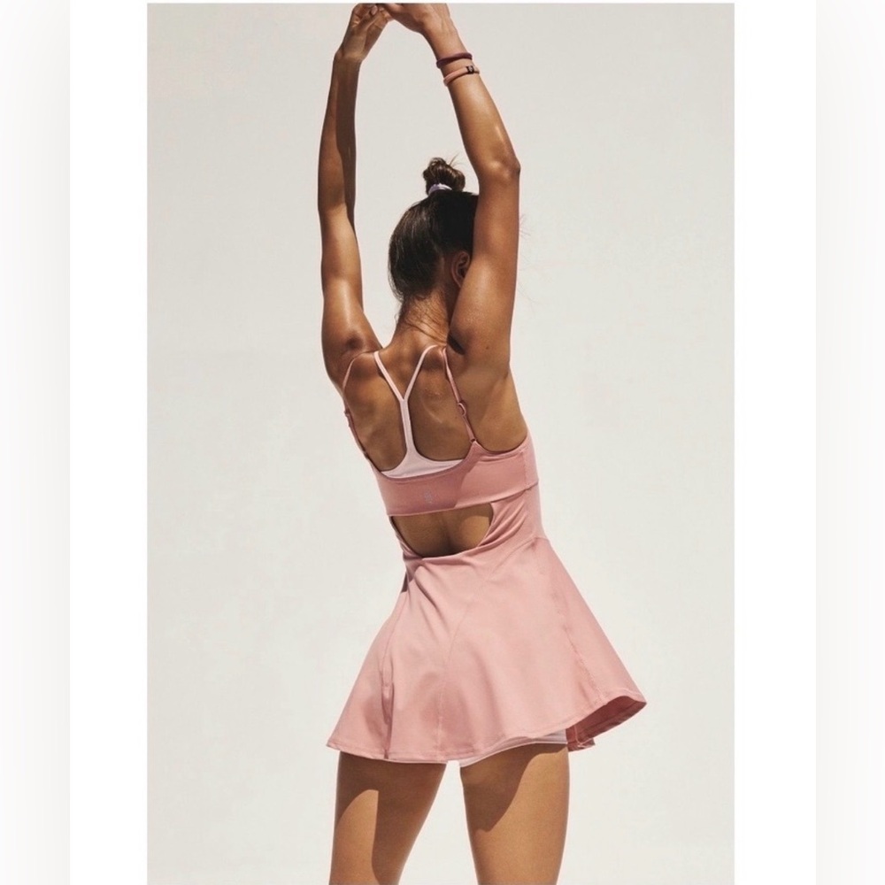 Free People Movement Baseline UV Protection Tennis Mini Dress Petal Pink Sz M - Picture 2 of 13